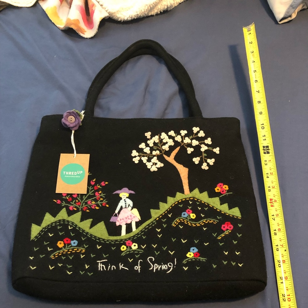 EUC embroidered tote